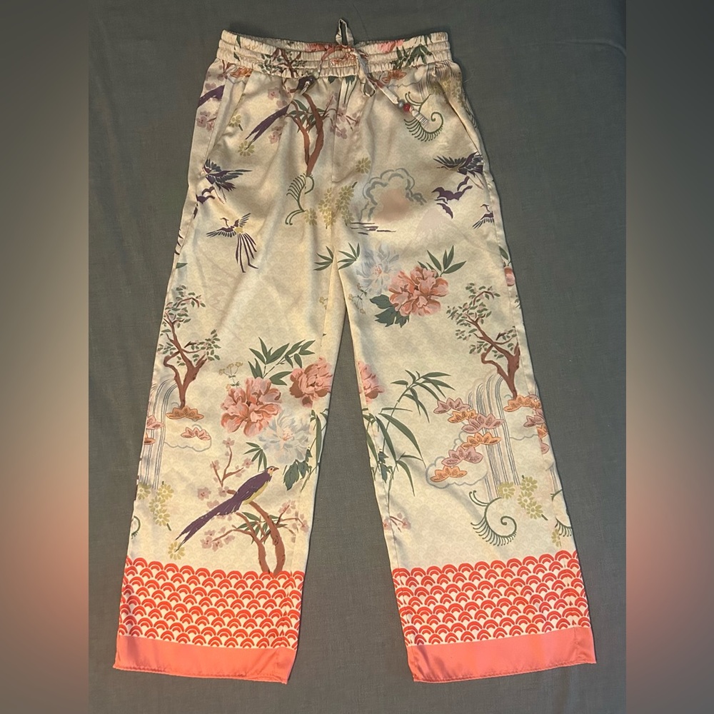 Cozy satin lounge pants.